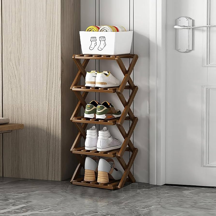 Amazon.com: XZXWZX Shoe Rack, Bamboo Foldable Shoes Organizer Free